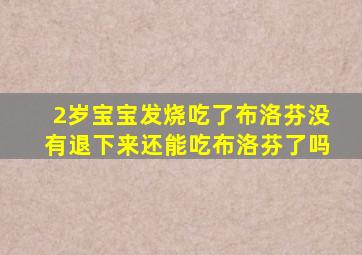2岁宝宝发烧吃了布洛芬没有退下来还能吃布洛芬了吗