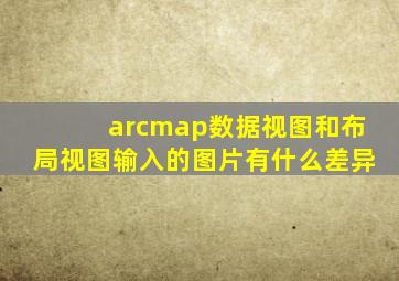 arcmap数据视图和布局视图输入的图片有什么差异