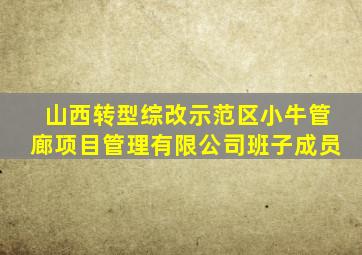 山西转型综改示范区小牛管廊项目管理有限公司班子成员